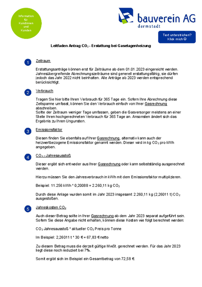 Guide to applying for a CO² refund for gas heating