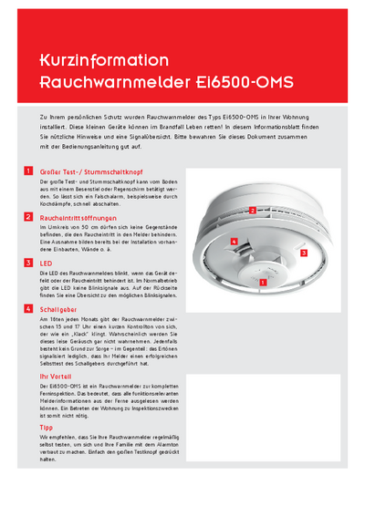 Brief info smoke alarm Ei6500-OMS