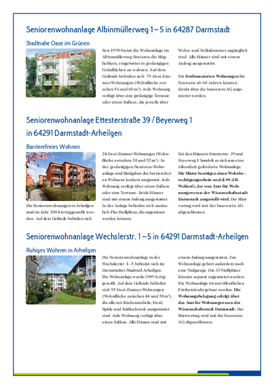 Senior housing complexes