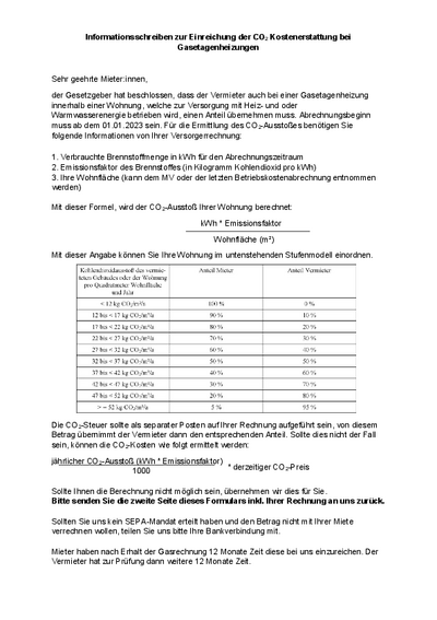 Application for reimbursement of the CO² tax from 2023
