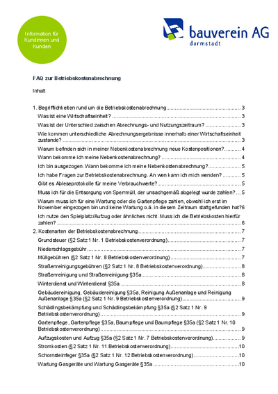 FAQs Operating costs